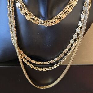 Batch of 2 Goldtone Necklaces – Textured Disc Chain Duo